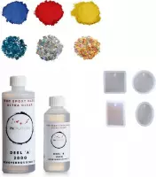 PNCreations Ultra Clear Epoxy Starterstkit | Resin  |3 Mica Kleurpigmenten | 4 Mallen | Opvulmateriaal