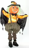 Vogelverschrikker pompoen 100 cm met licht en geluid - feestdecoratievoorwerp - Halloween