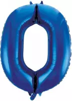 Haza Original Folieballon Cijfer 0 Jongens Blauw 92 Cm