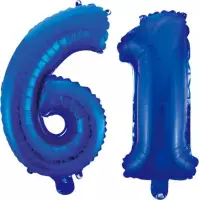 Folieballon 61 jaar blauw 41cm