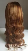 Braziliaanse Remy  pruik  24 inch - Highlight golf haren echte menselijke haren - real human hair 4x4  lace closure  pruik