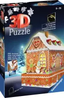 Ravensburger Kerst Gingerbread House Night Edition - 3D puzzel gebouw - 216 Stukjes