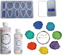 PNCreations Ultra Clear Epoxy Set | Siliconen Mal  | 7 Kleurpigmenten | Incl. Precisie Weegschaal | Ultra Clear Epoxy Giethars | Epoxyhars