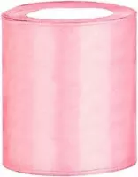 Licht Roze Satijn Lint 10 cm. Breed, 25 Meter per Rol