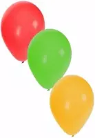 Ballonnen rood/geel/groen 60x stuks - Carnaval thema kleuren feestartikelen