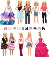 Barbie kleding voor barbie pop -10 fashion outfits voor modepoppen - prinsessenjurk - trouwjurk - bruidsjurk- inclusief barbie schoenen