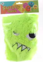 Johntoy Fuzzybal Met Gezichtje Pluche Lime 25 Cm