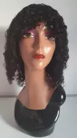 Frazimashop-Braziliaanse Remy half pruik - 28 inch (70 cm) -golf - U part wig human hair- donkerbruine pruiken- echt menselijke haren