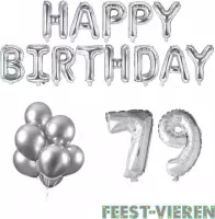 79 jaar Verjaardag Versiering Ballon Pakket Zilver