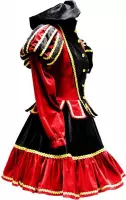 Pieten jurk dame Murcia zwart-rood maat S
