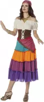 Wilbers & Wilbers - Zigeuner & Zigeunerin Kostuum - Waarzegster Marjolein - Vrouw - multicolor - Maat 42 - Carnavalskleding - Verkleedkleding