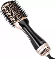 Joyage 3-in-1 Föhnborstel Ovaalrond - Magic Brush voor Lang Kort Stijl Krullen Haar - 1000W - Zwart Goud - Fohn borstel Airstyler warmeluchtborstel - Fohnborstel