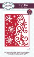 Creative Expressions Stans - Kerst - AchtergRond Sneeuwvlokken met krul - 10cm x 13,4cm