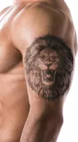 Cadeautip! Realisme Tattoos- Henna Plak Tattoos / Tijdelijke Tattoo / Nep Tatoeage / Fake Temporary Tattoo - Leeuw - 1x