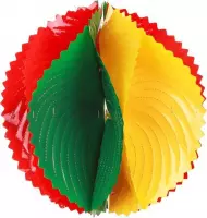 3 stuks Decoratie Bol Carnaval, Brandveilig, 50 cm doorsnee, Versiering, Rood/ Geel./ Groen