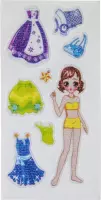 Mini Stickervel Ontwerp Aankleedpop Meisjes 10 X 5 Cm | 36 stuks