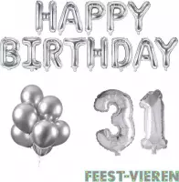 31 jaar Verjaardag Versiering Ballon Pakket Zilver