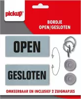 Pickup tweezijdig bord open gesloten - incl. 2 zuignapjes - 15x7 cm