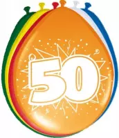 Ballonnen ster 50 jaar -30 cm - 8 stuks