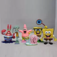 Spongebob Squarepants - Speelset met 6 speelfiguren - Patrick - Meneer Krab - slak  (5-8 cm)