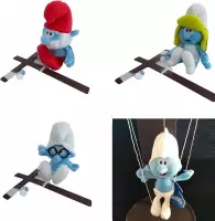 De smurfen - Marionetten - knuffels educatief - Klungelsmurf - Grote Smurf - Smurfin - Brilsmurf - 15 cm