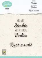 DCTCS001 Dutch condeolance clear stamps - Nellie Snellen teksten sentiments - Heel veel sterkte met dit grote verlies Rust zacht