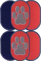 Knielappen set (6) Hondenpoot - 10cm x 6,7cm - geborduurde hondenpoot - blijven VAST zitten wasbeurt na wasbeurt - repairshop voor kinderjeans