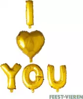 Folieballon Letters I  You 41cm Goud | Valentijn verrassing | Valentijn Kado