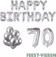 70 jaar Verjaardag Versiering Ballon Pakket Zilver