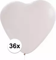 36x Hartjes ballonnen wit