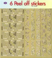 Peel-off stickers 6-packs corners Goud