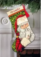 Borduurpakket Kerstsok Geheim van de Kerstman - Secret Santa Stocking