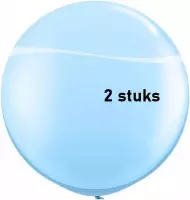 2x Mega Ballon lichtblauw 24 inch= Ø 60 cm