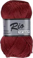 Lammy yarns Rio katoen garen - diep rood bruin (042) - pendikte 3 a 3,5 mm - 1 bol van 50 gram
