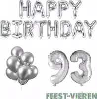 93 jaar Verjaardag Versiering Ballon Pakket Zilver