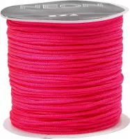 Macramé koord dikte 1 mm neon roze 28m