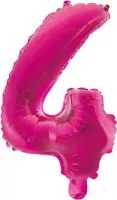Folieballon 4 jaar roze 86cm