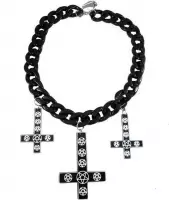 Ripper Merchandise LTD - KF - Zwarte ketting met kruizen