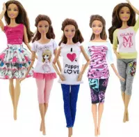 EPIN | Kleding Voor Barbie's | Poppenkleding | Kleertjes | Poppenkleertjes | Barbie Accessoires | Geschikt Voor Barbie Poppen | 5 Delige Set Met Complete Outfits