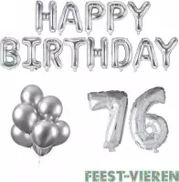 76 jaar Verjaardag Versiering Ballon Pakket Zilver