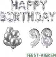98 jaar Verjaardag Versiering Ballon Pakket Zilver