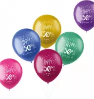 Ballonnen Shimmer 50 Jaar Meerkleurig 33 cm - 6 stuks