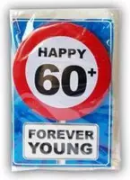 Happy age card 60 jaar (Verjaardagskaart met leeftijd button)