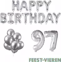 97 jaar Verjaardag Versiering Ballon Pakket Zilver