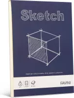 Sketch tekenblok ruw papier potlood houtskool pastel inkt A4 90 g/m2 80 vel FAVINI