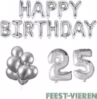25 jaar Verjaardag Versiering Ballon Pakket Zilver