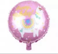 Happy Birthday ballon | Happy Birthday | Ballon | Roze/Wit - lama ballon -folie ballon lama -folie ballon unicorn-unicorn ballon