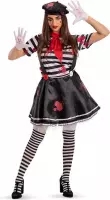 Carnival Toys Verkleedjurk Mime Polyester Dames Wit/zwart Mt S/m