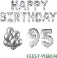 95 jaar Verjaardag Versiering Ballon Pakket Zilver