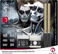 Smiffys Kostuum Makeup Kit Skeleton Liquid Latex Zwart/Wit